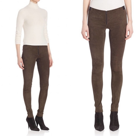 Alice + Olivia Lamb Leather Suede Legging Pants - Picture 8 of 8